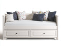 Sofás cama de madera 200x92x90 cm - blanco - 2 cajones - estilo clásico para dormitorio