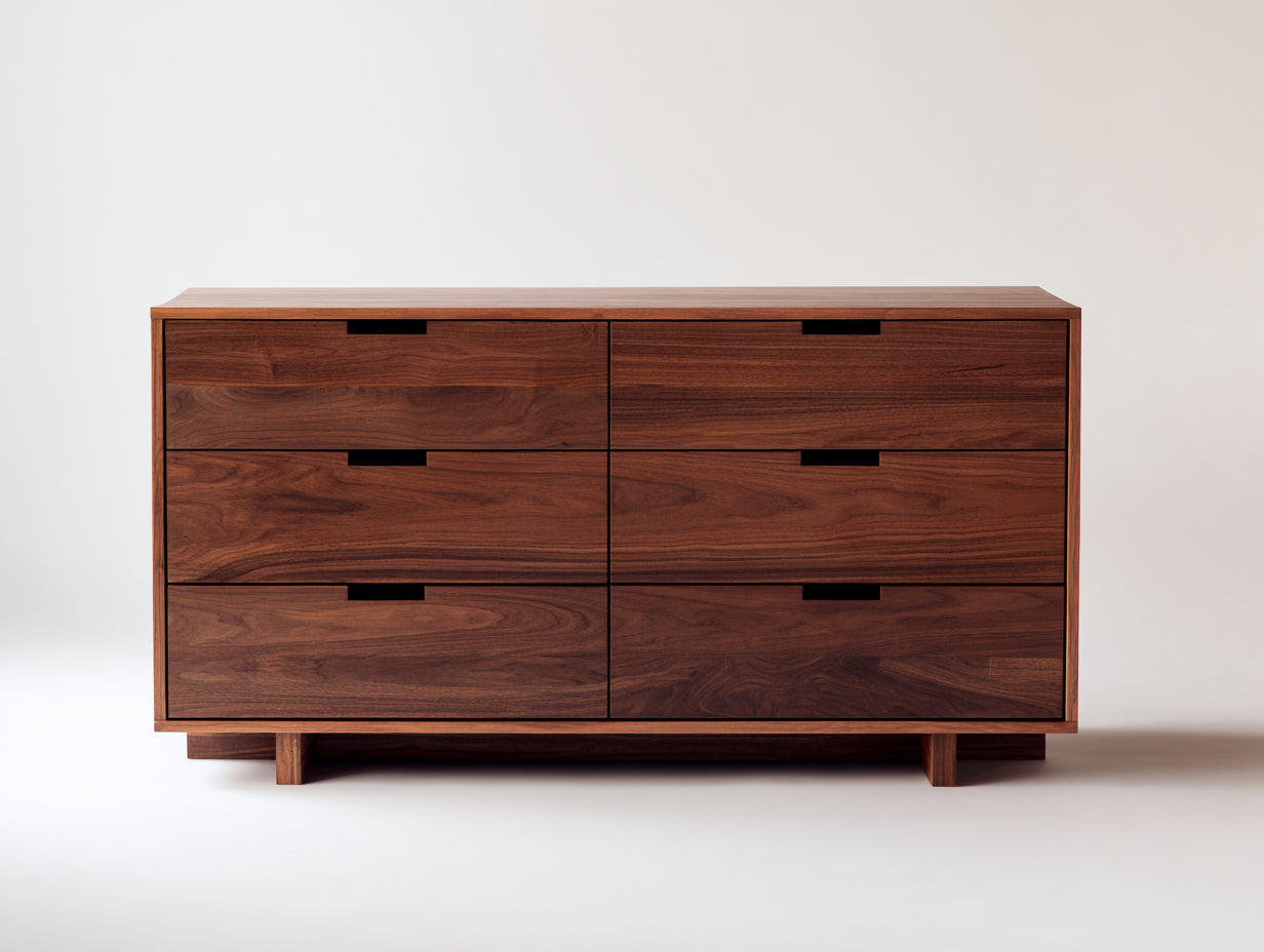 Cómodas de madera 140x50x85 cm - Madera natural - Estilo moderno para dormitorio