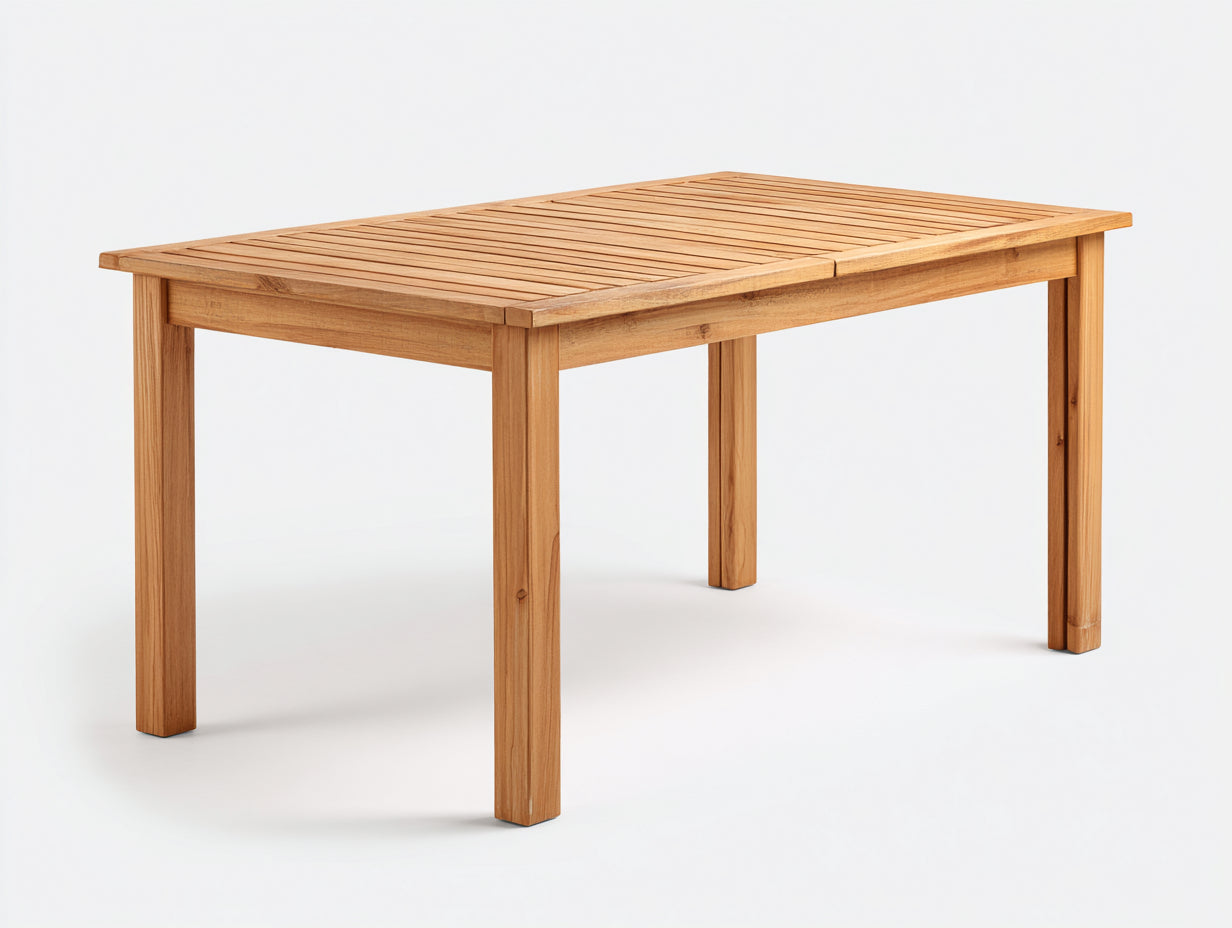 Mesas de jardín de madera 160x90x74 cm - Madera natural - Estilo moderno para exterior