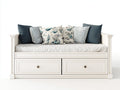 Sofás cama de madera 210x90x88 cm - Blanco crema - Diseño clásico con 2 cajones
