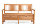 Bancos de jardín de madera 145x58x92 cm - Madera natural - Diseño con almacenaje para exterior