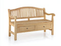 Bancos de jardín de madera 150x58x92 cm - marrón - 2 cajones - estilo clásico para exterior