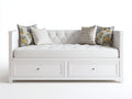 Sofás cama madera 210x92x98 cm - blanco - diseño clásico capitoné con almacenamiento