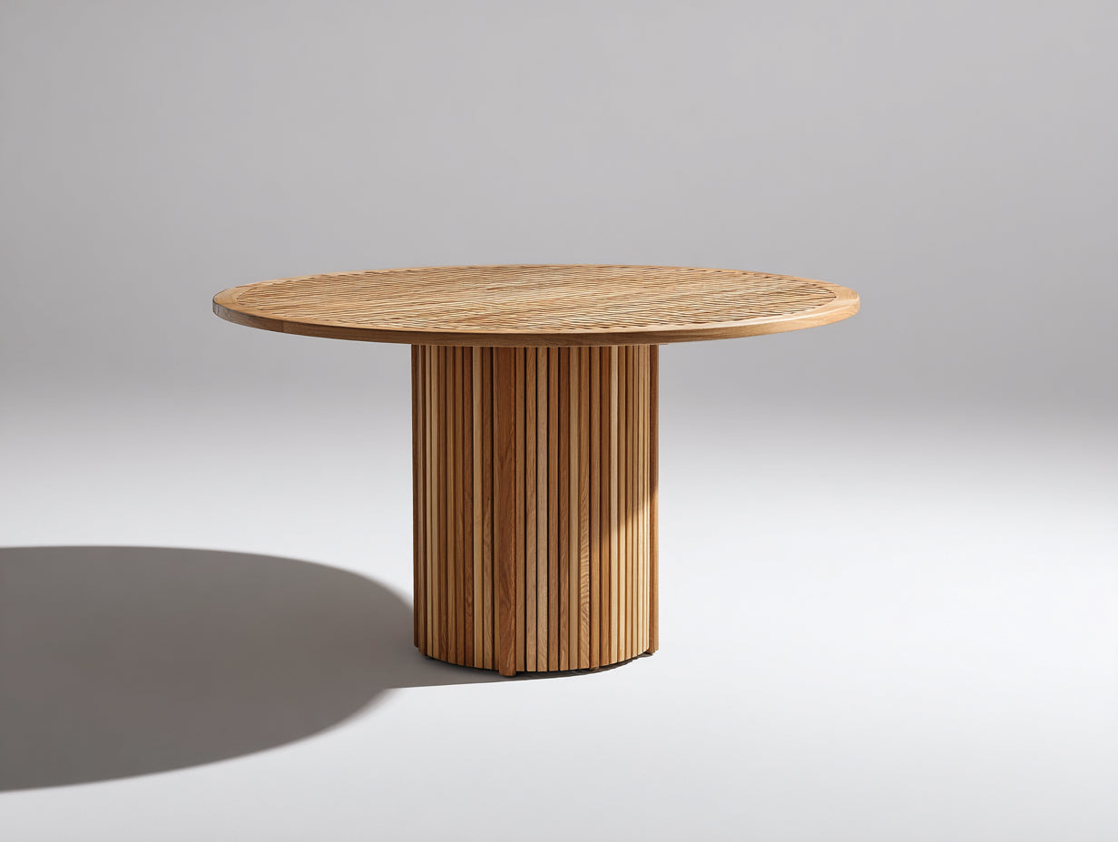 Mesas de jardín madera 150x150x75 cm - Madera natural - Estilo moderno para exterior