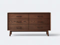 Cómodas de madera 160x45x80 cm - marrón - estilo moderno con 6 cajones