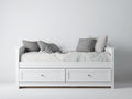 Sofás cama madera 205x90x92 cm - blanco - diseño clásico con almacenamiento