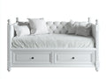 Sofás cama de madera 205x98x110 cm - blanco - 2 cajones - estilo clásico para dormitorio