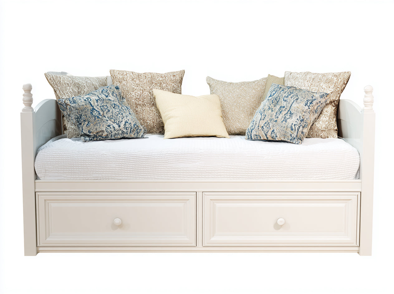 Sofás cama madera 208x94x97 cm - blanco - diseño clásico con almacenamiento integrado