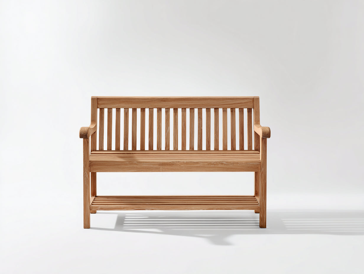 Bancos de jardín madera 140x60x95 cm - Madera natural - Estilo moderno para exterior