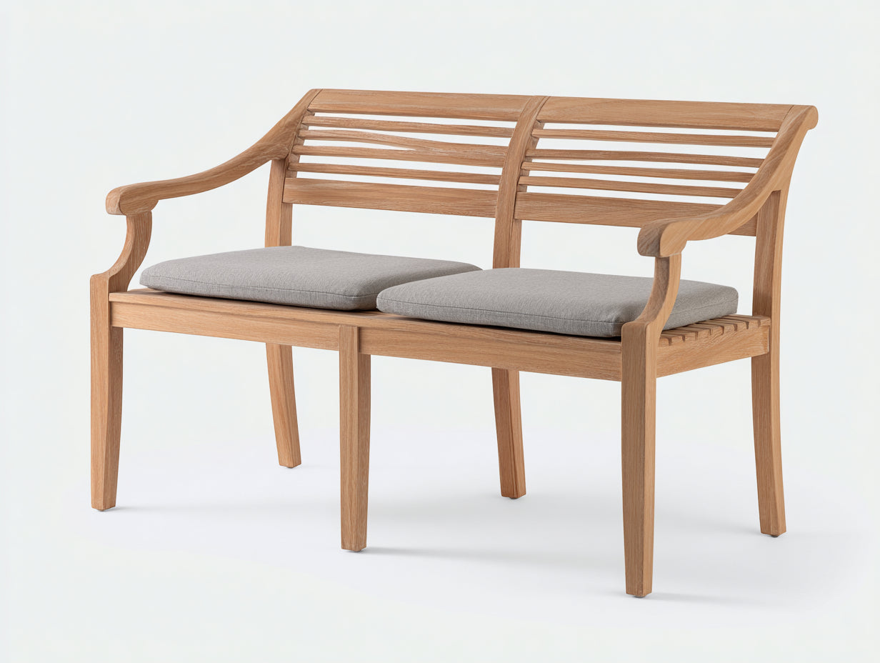 Bancos de jardín madera 120x55x90 cm - Madera natural - Estilo moderno para exterior