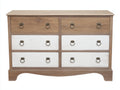 Cómodas madera 135x45x82 cm - natural-blanco - almacenamiento para dormitorio estilo rústico