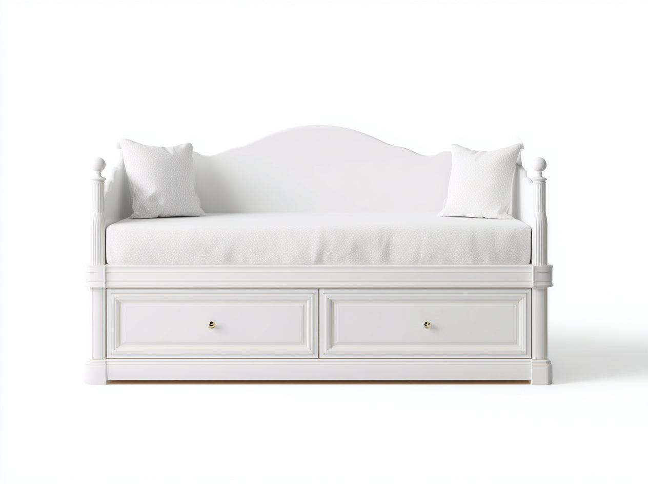 Sofás cama madera 202x88x96 cm - blanco - diseño clásico con almacenamiento