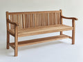 Bancos de jardín de madera 150x60x90 cm - Madera natural - Diseño clásico con estante inferior