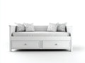 Sofás cama de madera 205x90x88 cm - Blanco - Diseño clásico con 2 cajones
