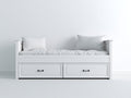 Sofás cama de madera 200x80x90 cm - Blanco - Diseño clásico con almacenamiento