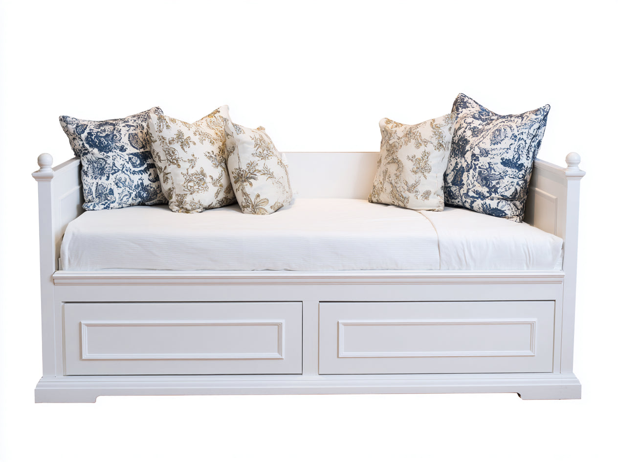 Sofás cama de madera 192x83x87 cm - Blanco - Estilo clásico para salón