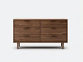 Cómodas de madera 140x45x80 cm - Marrón oscuro - Diseño moderno con 6 cajones