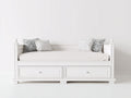 Sofás cama de madera 205x100x92 cm - blanco - estilo clásico con 2 cajones de almacenamiento